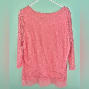 Orange blouse lace spring top NEW